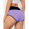 imageAllegra K High Waisted Panties for Women Tummy Control Colorblock Briefs Butt Lifting UnderwearBright Purple