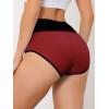 imageAllegra K High Waisted Panties for Women Tummy Control Colorblock Briefs Butt Lifting UnderwearBurgundy
