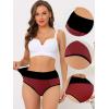 imageAllegra K High Waisted Panties for Women Tummy Control Colorblock Briefs Butt Lifting UnderwearBurgundy