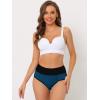 imageAllegra K High Waisted Panties for Women Tummy Control Colorblock Briefs Butt Lifting UnderwearDark Blue