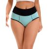 imageAllegra K High Waisted Panties for Women Tummy Control Colorblock Briefs Butt Lifting UnderwearGreen