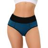 imageAllegra K High Waisted Panties for Women Tummy Control Colorblock Briefs Butt Lifting UnderwearDark Blue