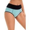imageAllegra K High Waisted Panties for Women Tummy Control Colorblock Briefs Butt Lifting UnderwearGreen