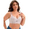 imageAllegra K Push Up Lace Bras for Women Padded Underwired Full Coverage Wide Straps Plus Size BralettesLight Purple