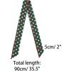 imageAllegra K 50s Skinny Silky Scarf Polka Dots Waistband Long Narrow Neckscarf Bag Handle AccessoryArmy Green Medium Dot