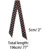 imageAllegra K 50s Skinny Silky Scarf Polka Dots Waistband Long Narrow Neckscarf Bag Handle AccessoryBlack