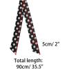 imageAllegra K 50s Skinny Silky Scarf Polka Dots Waistband Long Narrow Neckscarf Bag Handle AccessoryBlack Big Dot