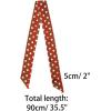 imageAllegra K 50s Skinny Silky Scarf Polka Dots Waistband Long Narrow Neckscarf Bag Handle AccessoryCaramel Medium Dot