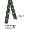 imageAllegra K 50s Skinny Silky Scarf Polka Dots Waistband Long Narrow Neckscarf Bag Handle AccessoryGreen