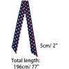 imageAllegra K 50s Skinny Silky Scarf Polka Dots Waistband Long Narrow Neckscarf Bag Handle AccessoryNavy Blue