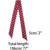 imageAllegra K 50s Skinny Silky Scarf Polka Dots Waistband Long Narrow Neckscarf Bag Handle AccessoryRed