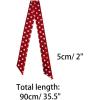 imageAllegra K 50s Skinny Silky Scarf Polka Dots Waistband Long Narrow Neckscarf Bag Handle AccessoryRed Medium Dot