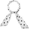 imageAllegra K 50s Skinny Silky Scarf Polka Dots Waistband Long Narrow Neckscarf Bag Handle AccessoryWhite
