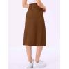 imageAllegra K Casual Denim Skirt for Womens High Waist Split Back Pockets Midi Jean SkirtsBrown