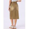 imageAllegra K Casual Denim Skirt for Womens High Waist Split Back Pockets Midi Jean SkirtsCamel