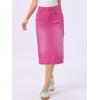 imageAllegra K Casual Denim Skirt for Womens High Waist Split Back Pockets Midi Jean SkirtsWashed Pink
