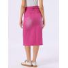 imageAllegra K Casual Denim Skirt for Womens High Waist Split Back Pockets Midi Jean SkirtsWashed Pink
