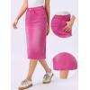 imageAllegra K Casual Denim Skirt for Womens High Waist Split Back Pockets Midi Jean SkirtsWashed Pink