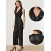imageAllegra K Sequin Jumpsuit for Womens V Neck Glitter Sparkly Metallic Jumpsuit