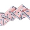 imageAllegra K Silky Skinny Scarves Ribbon Heart Print Long Hairband Handbag WrapPink