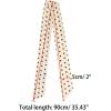 imageAllegra K Women Polka Dots Stripe Heart Print Skinny Scarf Sharp Neck Scarves DoubleSided NeckerchiefBeige