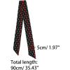 imageAllegra K Women Polka Dots Stripe Heart Print Skinny Scarf Sharp Neck Scarves DoubleSided NeckerchiefBlack