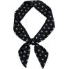 imageAllegra K Women Polka Dots Stripe Heart Print Skinny Scarf Sharp Neck Scarves DoubleSided NeckerchiefBlack