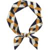 imageAllegra K Women Polka Dots Stripe Heart Print Skinny Scarf Sharp Neck Scarves DoubleSided NeckerchiefYellow