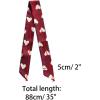 imageAllegra K Women Skinny Ribbon Neckerchief Heart Pattern Narrow Hair Wrist Scarf Headband Handbag Handle WrapWine Red Heart