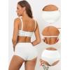 imageAllegra K Womens Bandeau Bra Set Removable Straps Wirefree NonSlip Top Front Buckles Strapless Bra and Panty