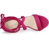 imageAllegra K Womens Crisscross Lace Up Mid Block Heels Sandals Hot Pink 9