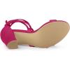 imageAllegra K Womens Crisscross Lace Up Mid Block Heels Sandals Hot Pink 9
