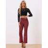 imageAllegra K Womens Faux Suede Pants Business Casual Wide Legs Bell Bottom Flared TrousersBurgundy