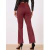 imageAllegra K Womens Faux Suede Pants Business Casual Wide Legs Bell Bottom Flared TrousersBurgundy