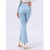 imageAllegra K Womens Faux Suede Pants Business Casual Wide Legs Bell Bottom Flared TrousersLight Blue