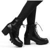 imageAllegra K Womens Platform Chunky Heel Combat BootsBlack