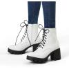 imageAllegra K Womens Platform Chunky Heel Combat BootsWhite
