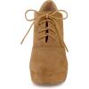 imageAllegra K Womens Platform Chunky Heel Lace Up Brown Booties 10 M US