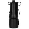 imageAllegra K Womens Platform Lace Up Ankle Boots Chelsea Combat BootsBlack