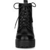 imageAllegra K Womens Platform Lace Up Ankle Boots Chelsea Combat BootsBlack