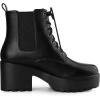 imageAllegra K Womens Platform Lace Up Ankle Boots Chelsea Combat BootsBlack