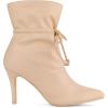 imageAllegra K Womens Pointed Toe Drawstring Pull on Stiletto Heel Ankle BootsBeige