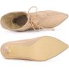 imageAllegra K Womens Pointed Toe Drawstring Pull on Stiletto Heel Ankle BootsBeige