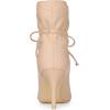 imageAllegra K Womens Pointed Toe Drawstring Pull on Stiletto Heel Ankle BootsBeige