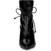 imageAllegra K Womens Pointed Toe Drawstring Pull on Stiletto Heel Ankle BootsBlack