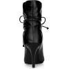 imageAllegra K Womens Pointed Toe Drawstring Pull on Stiletto Heel Ankle BootsBlack