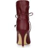 imageAllegra K Womens Pointed Toe Drawstring Pull on Stiletto Heel Ankle BootsBurgundy