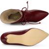 imageAllegra K Womens Pointed Toe Drawstring Pull on Stiletto Heel Ankle BootsBurgundy