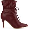 imageAllegra K Womens Pointed Toe Drawstring Pull on Stiletto Heel Ankle BootsBurgundy