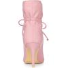 imageAllegra K Womens Pointed Toe Drawstring Pull on Stiletto Heel Ankle BootsPink
